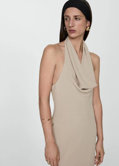 Drapirlenen halter ýakaly köýnek - 23640228