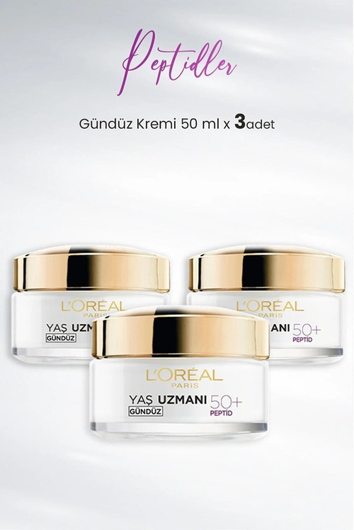 Loreal Paris Ýaş Uzmanı Kırışıklık Karşıtı Gündüz Kremi 50+ Peptidler 50 Ml X 3 Sany - 18518101