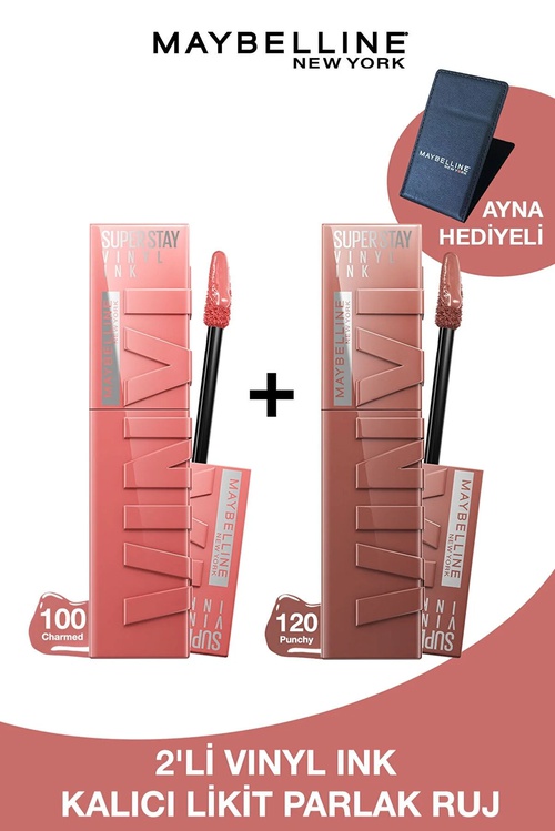 Super Stay Vinyl Syýa Uzyn Süre Kalıcı Likit Açyk Ruj 100 Charmed& 120 Punchy- 2li Komplekt - 18510207