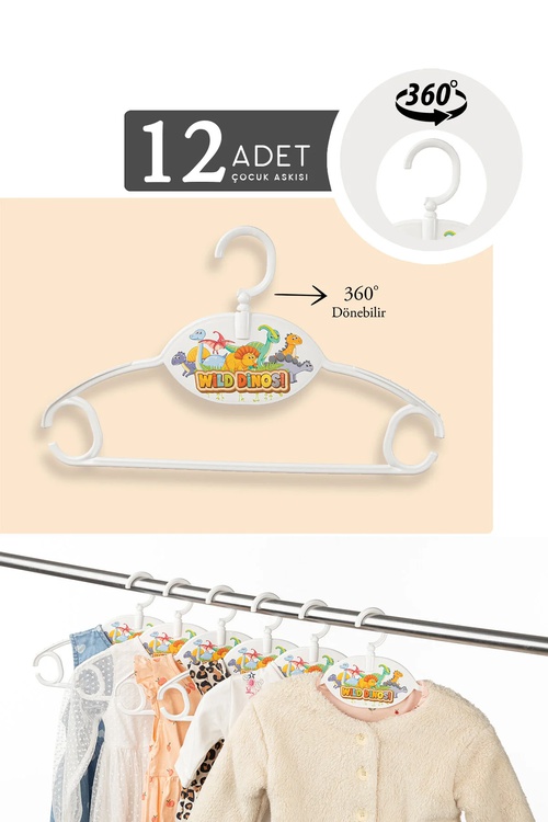 Çagalar üçin egin-eşik asgyçlary, 360° aýlanýan, 12 sany - 23849138