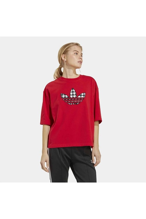 Houndstooth Trefoil Infill aýallar futbolkasy - 18180615 | Ref: 160422