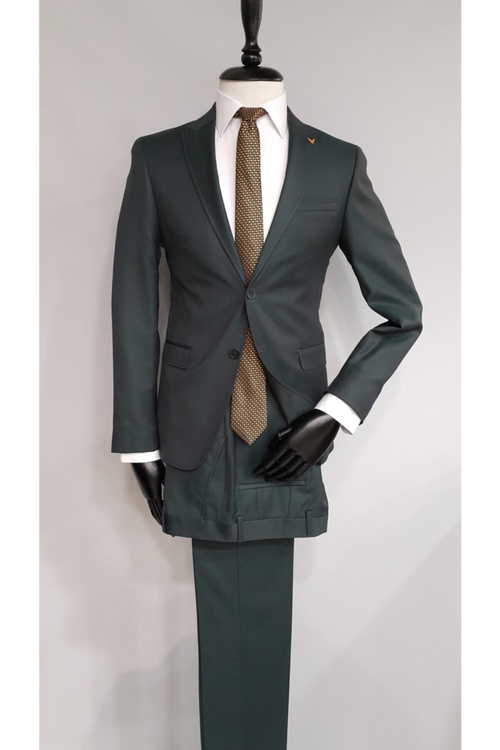 Erkekler üçin ýaşyl reňkli Altınyıldız Slim Fit kostýumy - 15255364 | Ref: 149949