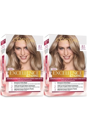 Excellence Saç Boyası 8. 1 Küllü Goýy Sary 2' Li Komplekt - 15231839