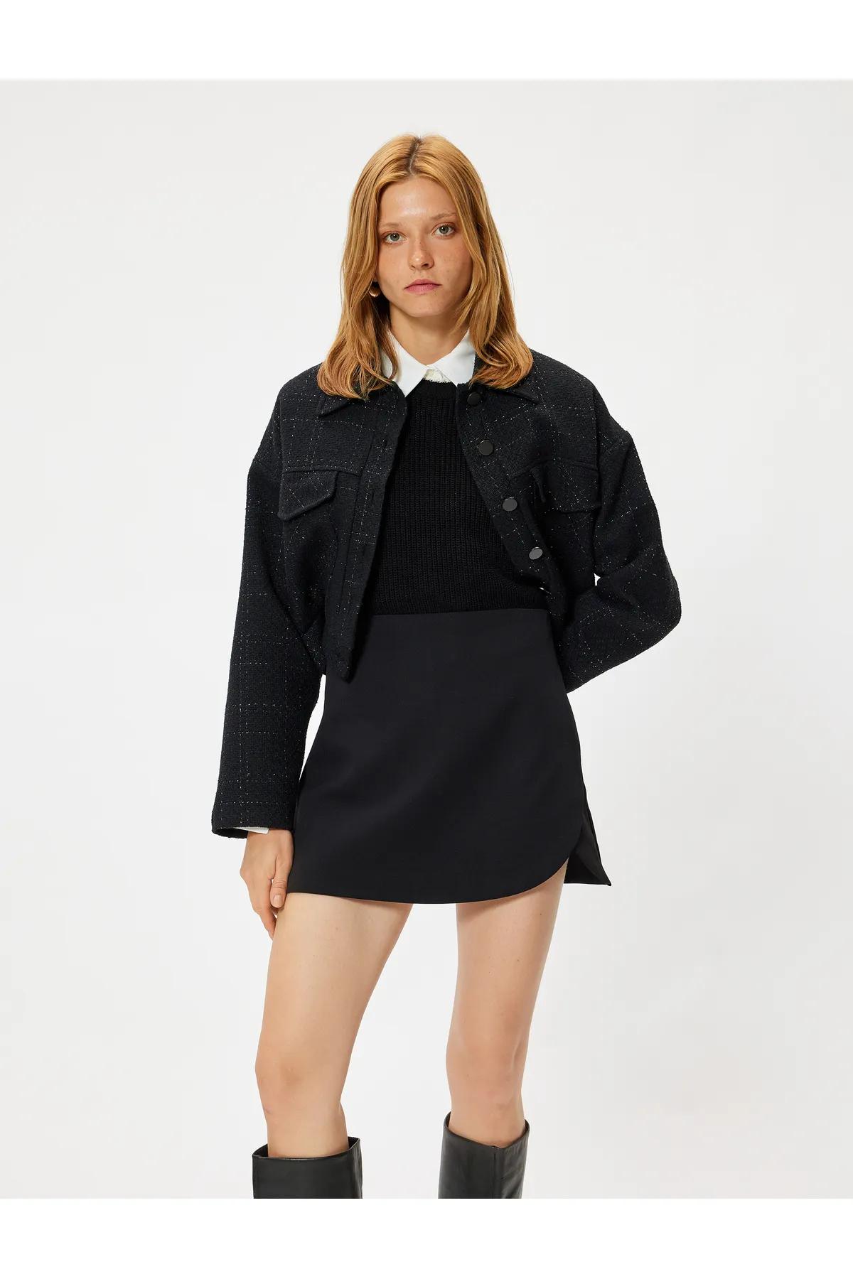 Mini Üçburç Şortik Ýubka Slim Fit Standart Bil - 26712872 — surat 2/6