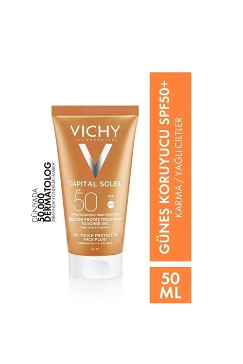 Ýagly ýüz derisi üçin Capital Soleil günden goraýjy kremi SPF 50, 50 ml - 21073753