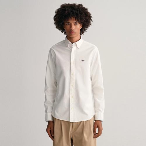 Gant Erkek Ak Slim Fit Ilikli Ýaka Logoly Köýnek - 24635901