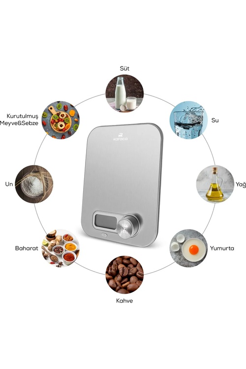 Kinetik energiýaly Inox aşhana terezisi, 5 kilogram - 26477597