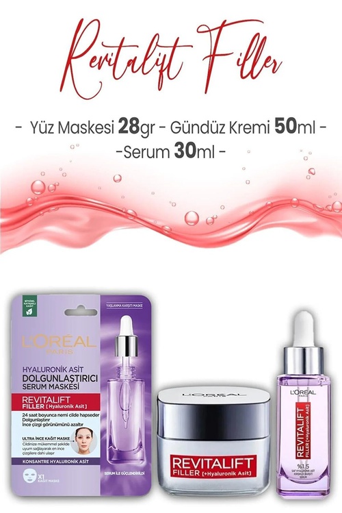 Loreal Paris Revitalift Filler Toplum: gündizki krem, syworotka we maska - 19372487