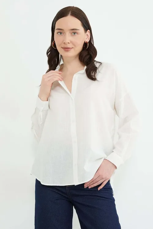 Basic zygyr görnüşli oversize köýnek - 34270486
