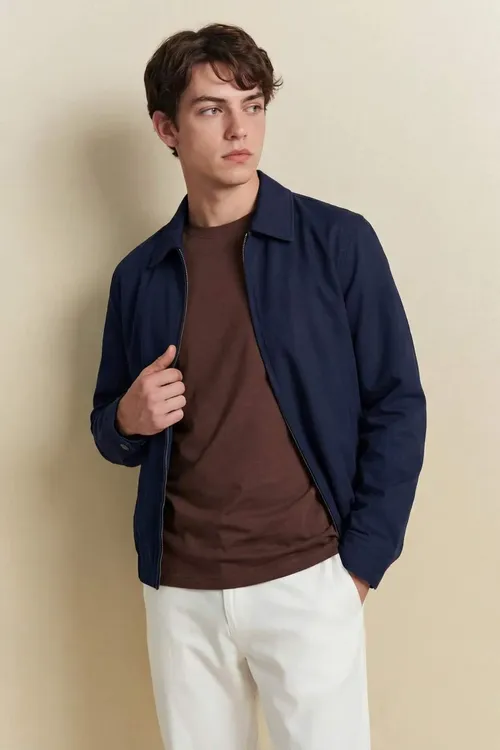 Regular Fit köýnek ýaka fermuarly pagta kurtka F8518AX26SP - 36235760