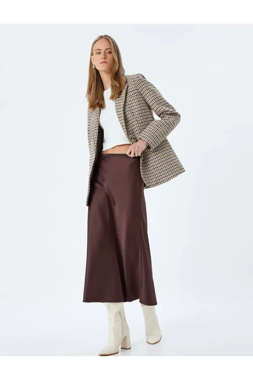 Midi Boý Atlaz Ýubka A Biçim Slim Fit - 28769733