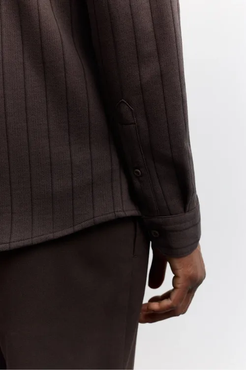 Erkek Goňur Ýumşak Tuşeli Alttan Britli Comfort Fit Ýeňli Köýnek A62y2065 - 37040157 — surat 4/8