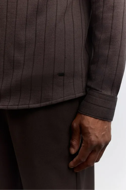 Erkek Goňur Ýumşak Tuşeli Alttan Britli Comfort Fit Ýeňli Köýnek A62y2065 - 37040157 — surat 3/8