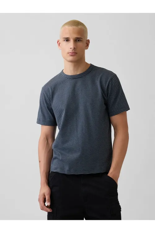 Erkek Gök Heavyweight Relaxed T- Shirt - 37125622
