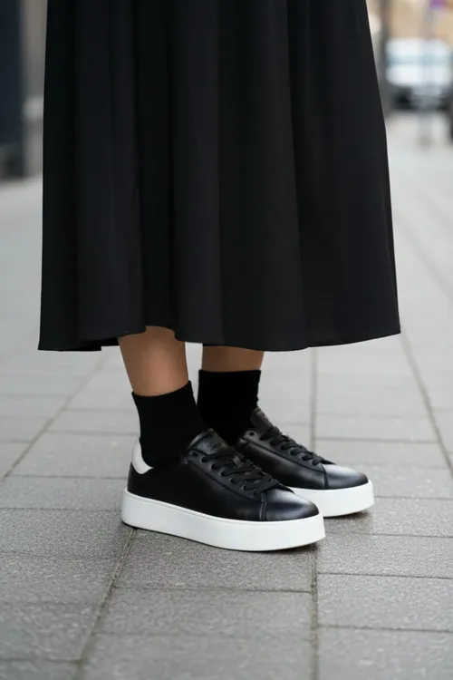 Ad- 6865 Gara Gyz-gelin Comfort Gündelik Sneaker Aýakgap - 37048553