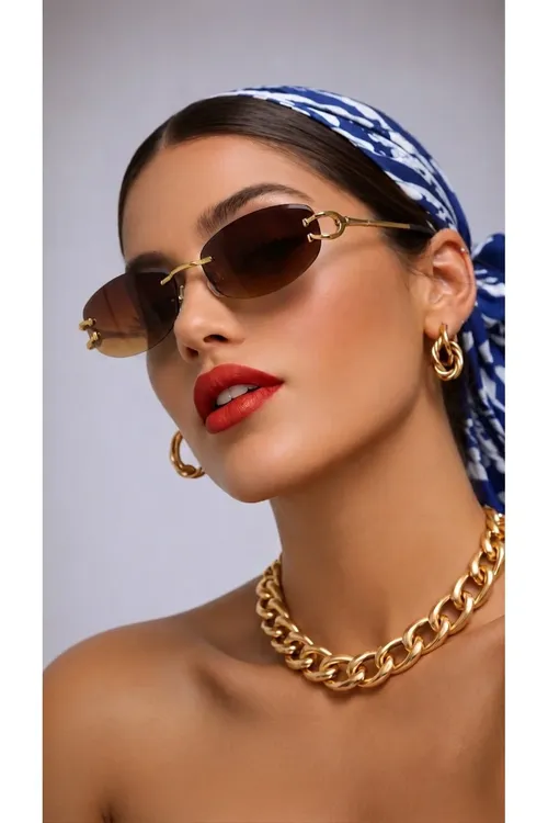 Ondella Uv400 Goragly Cat Eye Kesme Aýna Goňur Gyz-gelin Güneş Äýnegi - 37069830