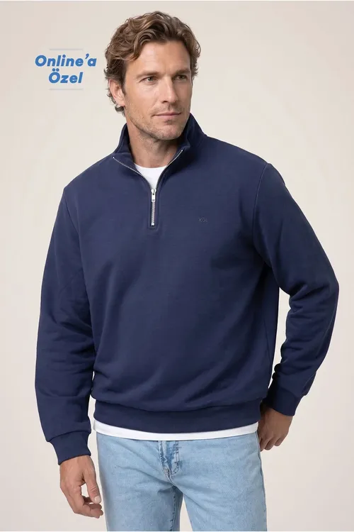 Syrmaly Ýarym Wodolazka Ýaka Regular Fit Pagta Basic Sweatshirt - 37039950