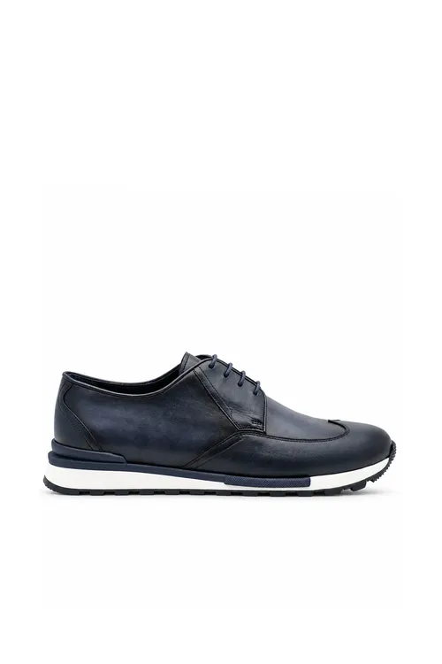 Hakiki Deri Erkek Aýakgap – Kauçuk Padoş 051 Gara-gök (navy Blue) - 37114070