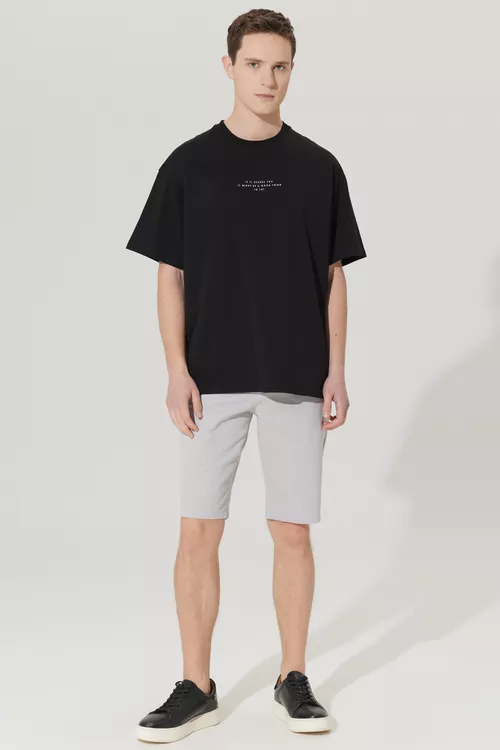 Çäge reňkli Slim Fit pagta çinos şortugy - 24136819