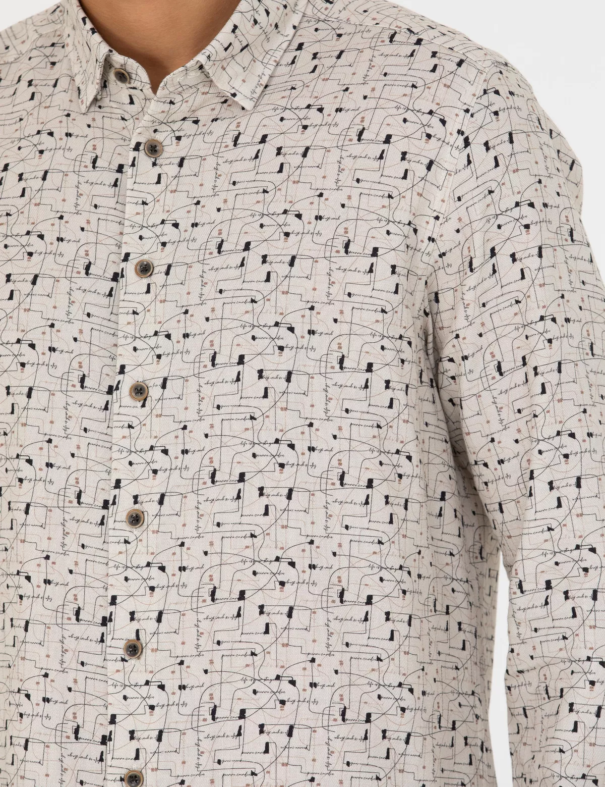 Sarymtyl-mele uzyn ýeňli köýnek Slim Fit - 19203579 — surat 7/7