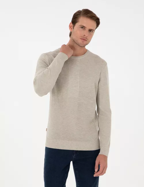 Gumsyly melanž reňkli Slim Fit jemper - 25602538