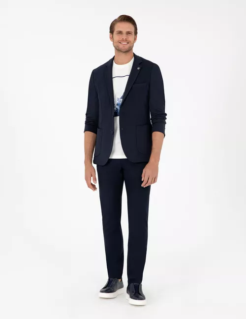 Slim Fit goýy gök kanwas balagy - 25504329