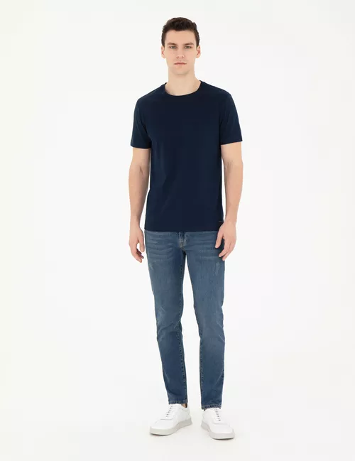 Gök reňkli Slim Fit jinsy - 25338844 - 37085446 | Ref: 187647