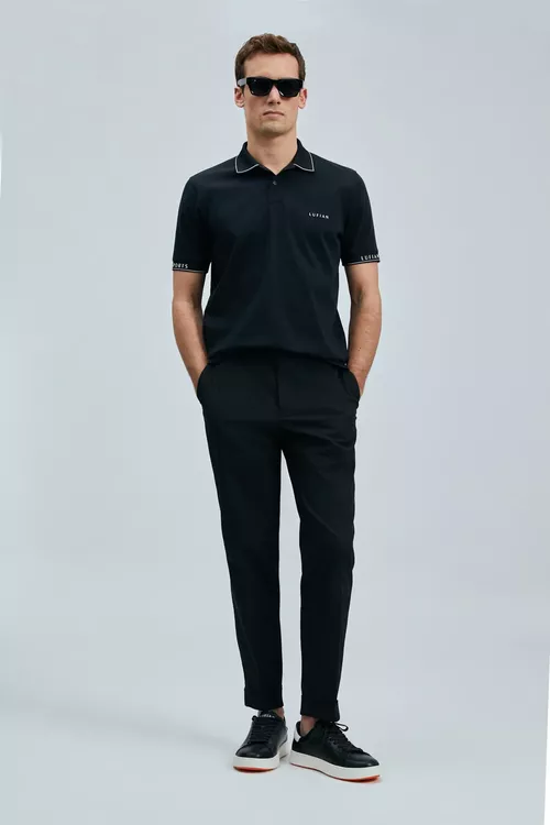 Erkekler üçin Hold Smart polo-futbolkasy, gara - 27362228