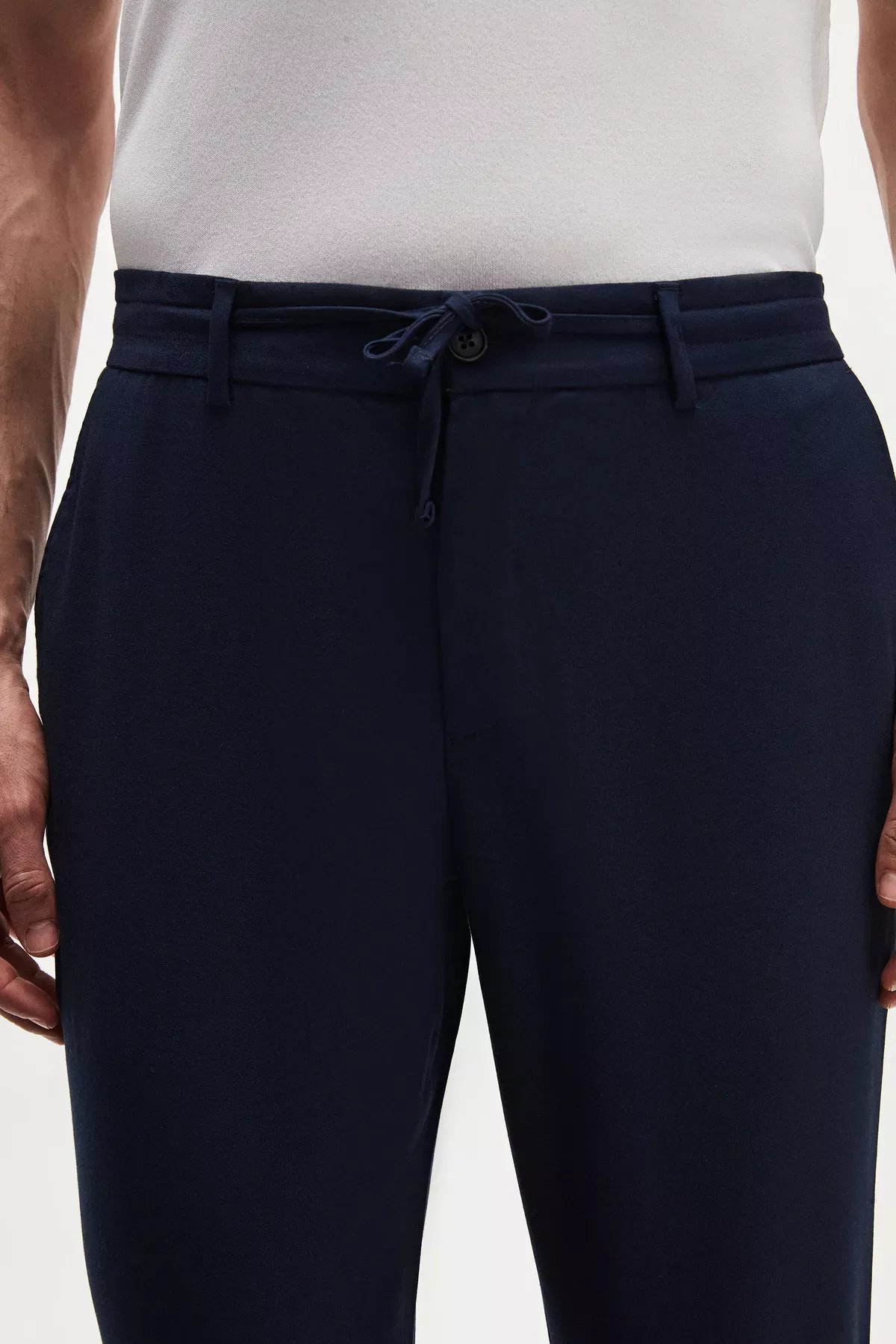 Erkekler üçin Ds Damat Slim Fit bagjygy bolan tunk gök džoggerleri - 27361536 — surat 2/6