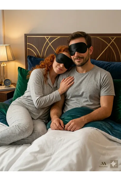 2 sany ýuwulýan ýumşak göz maskasy Sleeping Strip White Point - 36378105