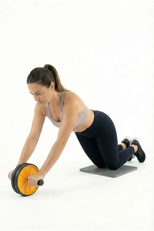 Garyn maşklary üçin fitnes guraly Ab Roller, 2 tigirli mekik üçin öýde sport we myşsa ösdüriji gural S309 - 36349617 — surat 8/8