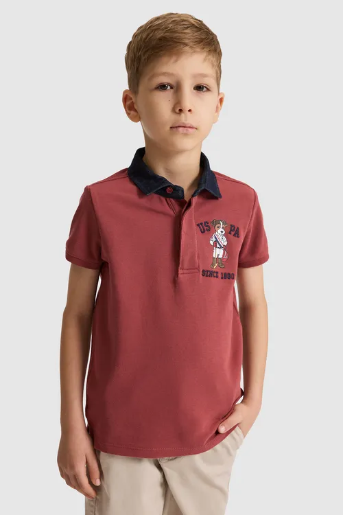 Oglanlar üçin ülje reňkli polo ýakaly futbolka - 36521850
