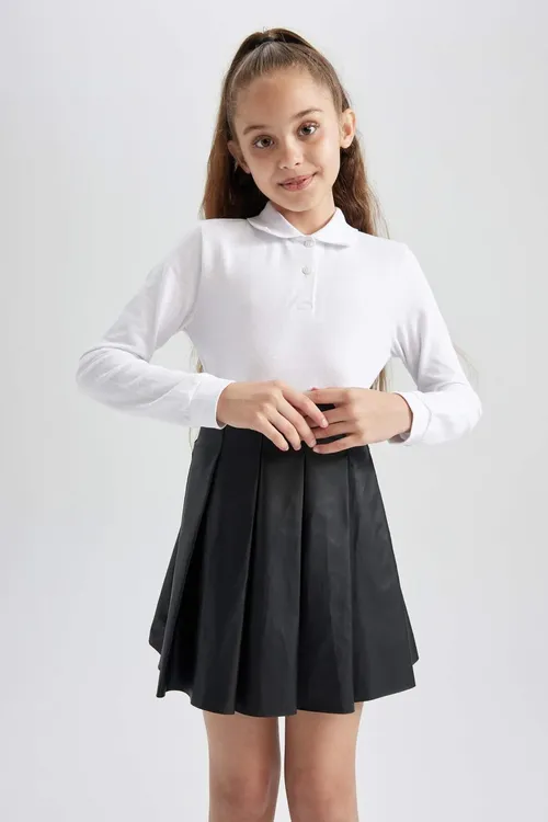 J0010a6- Fw Gyz Çaga Ýeňli Polo Ýaka T- Shirt - 37180356 — surat 2/8