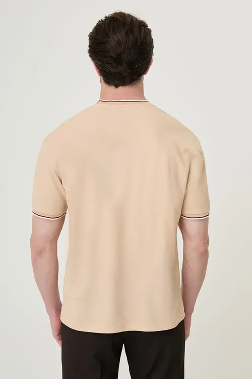 Dokama Slim Fit Tegelek Ýaka Ýeňsiz Erkek T- Shirt Bejevy- 36886. 26y - 37189832 — surat 4/5