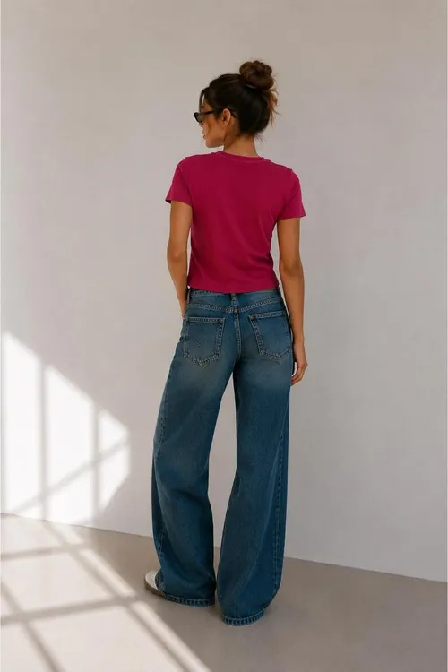 Tegelek Ýaka Basic Crop T- Shirt - 37158282 — surat 3/3