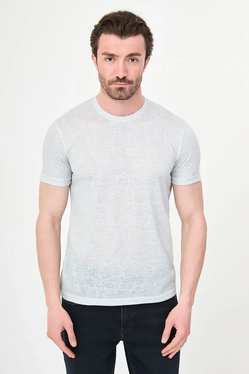 Nagyşly Slim Fit Tegelek Ýaka Inçe Mata Ýeňsiz Erkek T- Shirt Ýaşyl- 36885. 26y - 37188311