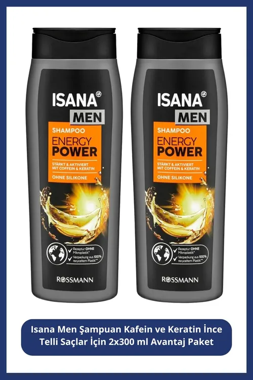 Men Şampuan Kafein We Keratin Inçe Telli Saçlar Üçin 2x300 Ml Avantaj Paket - 37168973