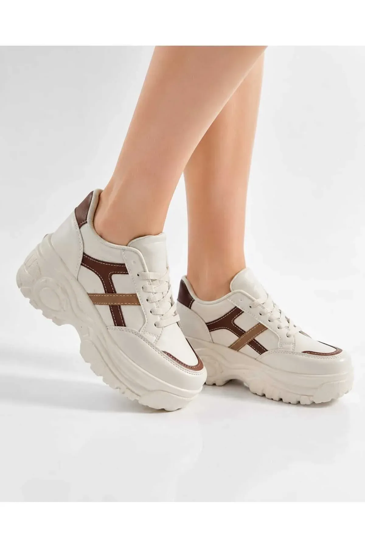 Gyz- Gelin Gündelik Kullanım, 6 Cm Yükseltilmiş Tabanlı, Bagjykly, Sport Sneakers - 37164380 — surat 6/8