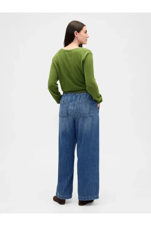 Gyz-gelin Gök High Rise Easy Wide- Leg Jean Balak - 37175203 — surat 3/7