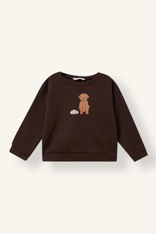 Giň Köpek Şekilli Tegelek Ýaka Sweatshirt Erkek Bäbek I4138a526wn - 37175859