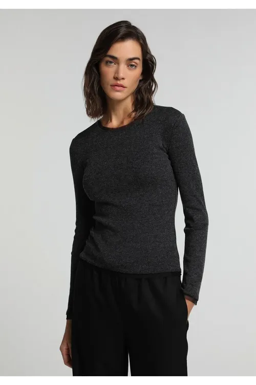 Slim Fit Gyz-gelin Gara Tişört - 37194706