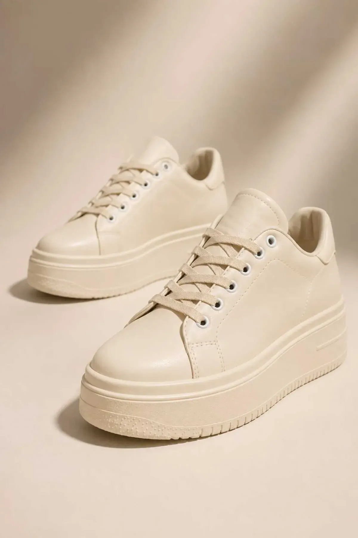 Gyz- Gelin 5 Cm Ökjeli, Galyň Platform Tabanlı, Görnükli, Bagjykly Sneaker - 37164270 — surat 1/8