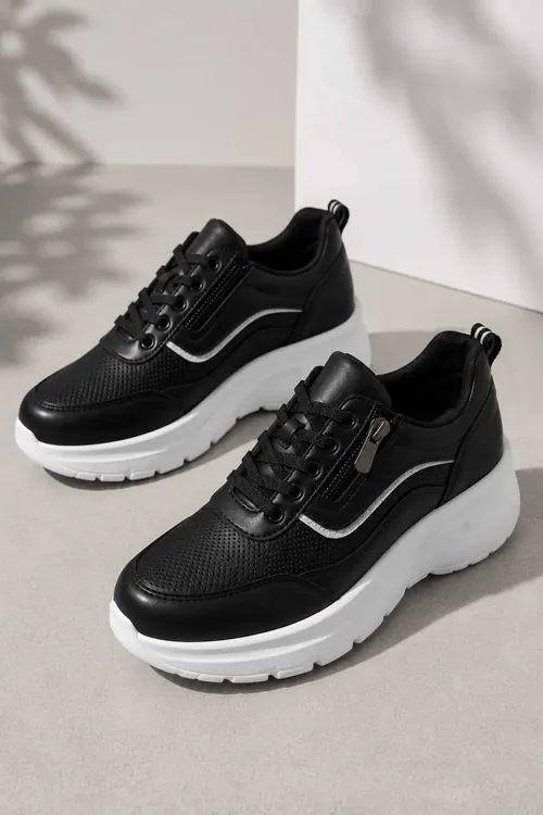 Gyz- Gelin, Gündelik, 6 Cm Galyň Tabanlı, Syrma Görnüşli, Görnükli Sport Aýakgap Sneakers - 37164444 — surat 2/5