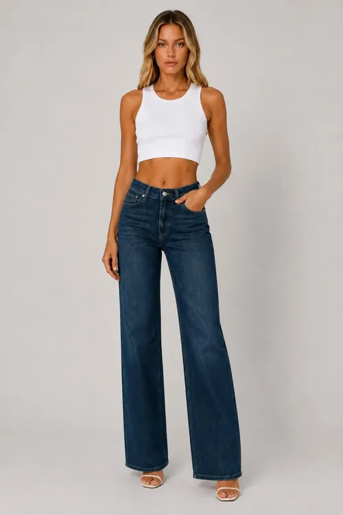 Wide Leg Likralı Jeans Balak - 37164166