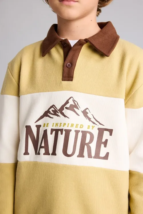 Giň Polo Ýaka Reňk Şekilli Selanik Mata Sweatshirt Erkek Çaga I4699a826wn - 37173535 — surat 5/8
