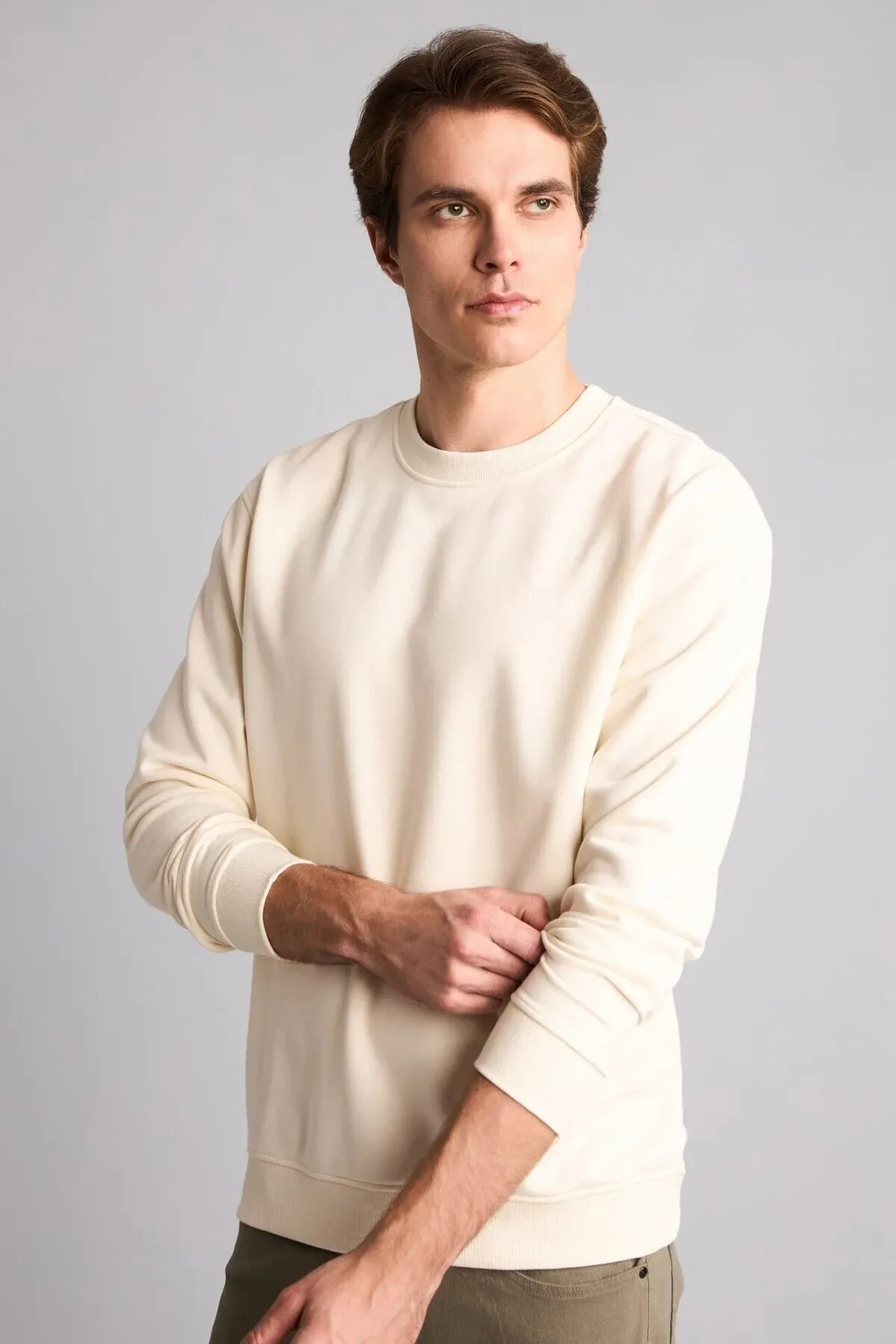 Regular Fit Tegelek Ýaka Basic Sweatshirt H5180ax26au - 37170296 — surat 3/5