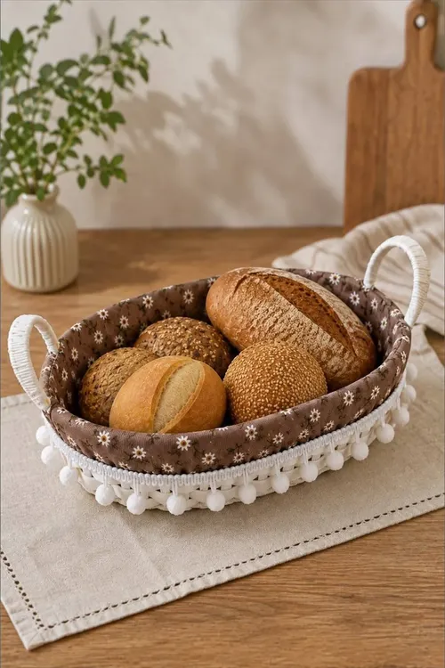 Favorite 9232 Oval Örtülü Rattan Ekmek Sepeti Ekmeklik - 37196047