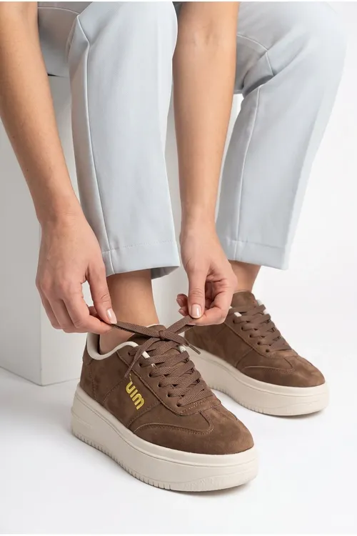 Gyz- Gelin, Zamuş Doku, 5 Cm Galyň Tabanlı, Bagjykly, Gündelik Sneaker Aýakgap - 37169344 — surat 4/8