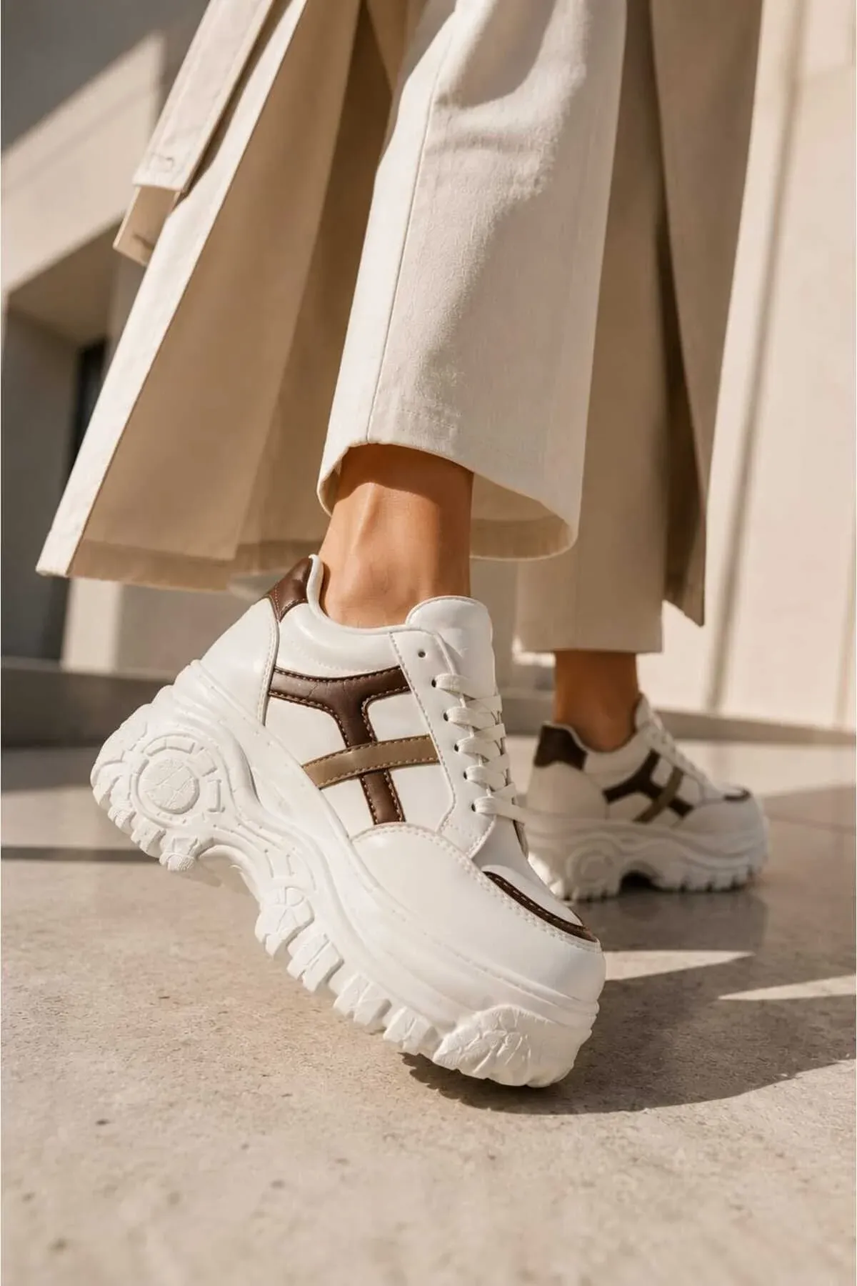 Gyz- Gelin Gündelik Kullanım, 6 Cm Yükseltilmiş Tabanlı, Bagjykly, Sport Sneakers - 37164380 — surat 1/8