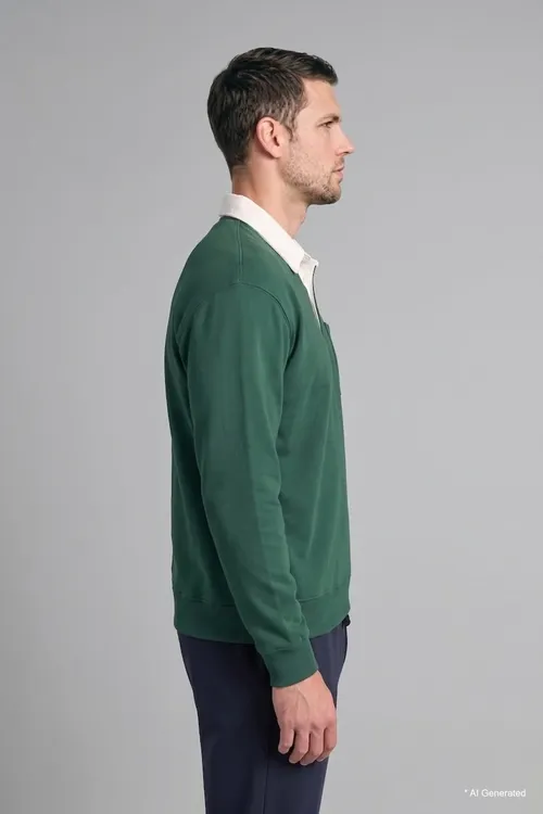 % 100 Pagta Relaxed Fit Kontrast Polo Ýaka Jübili Inçe Sweatshirt I3625ax26au - 37175862 — surat 3/5